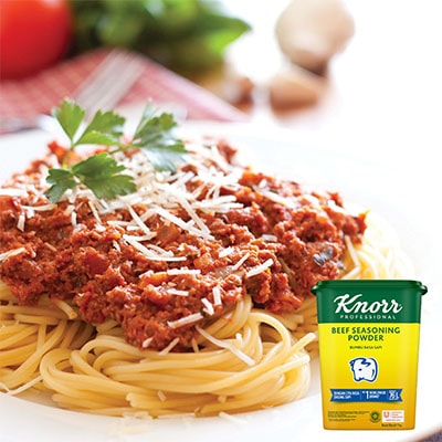 Knorr Bumbu Rasa Sapi 1kg - Knorr Beef Powder, with beef extract, provide beef broth with a strong meaty taste and aroma in a short time! Suitable for various types of applications